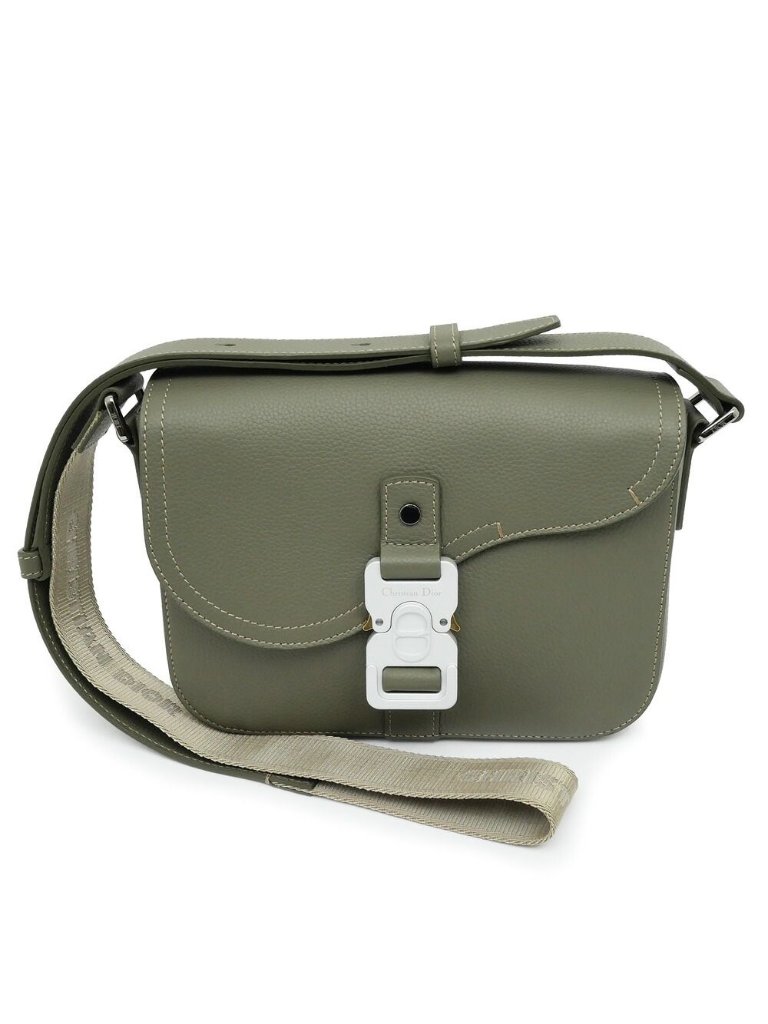 Dior Saddle Messenger Bag With Flap Small Khaki Green